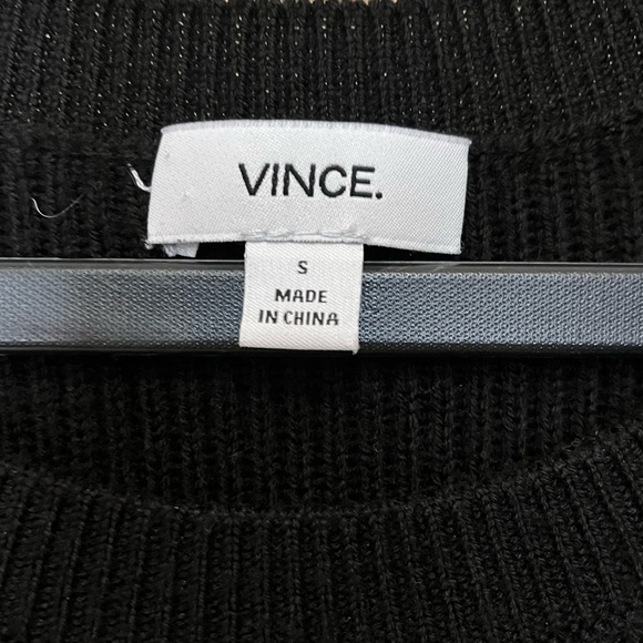 VINCE Sweater Dress Size Small Wool Blend Black Sleeveless Micro Rib Bodycon - Picture 5 of 7